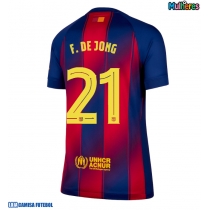 Camisa de Futebol Barcelona Frenkie de Jong #21 Equipamento Principal Mulheres 2025-26 Manga Curta